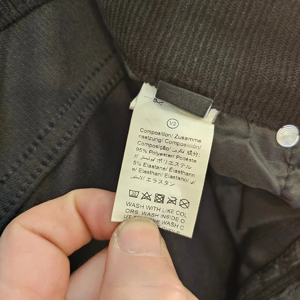 Women Black Corduroy High Waisted Straight‎ Leg Pants Size 6 M Shein - Picture 9 of 9